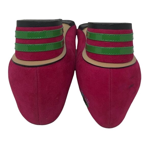 Rare Charlotte Olympia Sugar Skull Pink Suede Embroidered Round Toe Loafers 4 - Picture 8 of 12